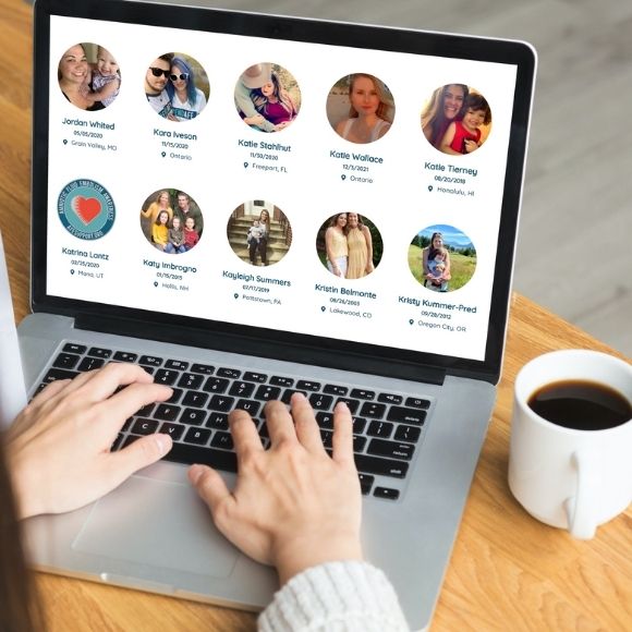Woman on Computer looking at AFE Survivor Directory